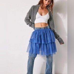 NWOT Free People Carrie Tulle Half Slip